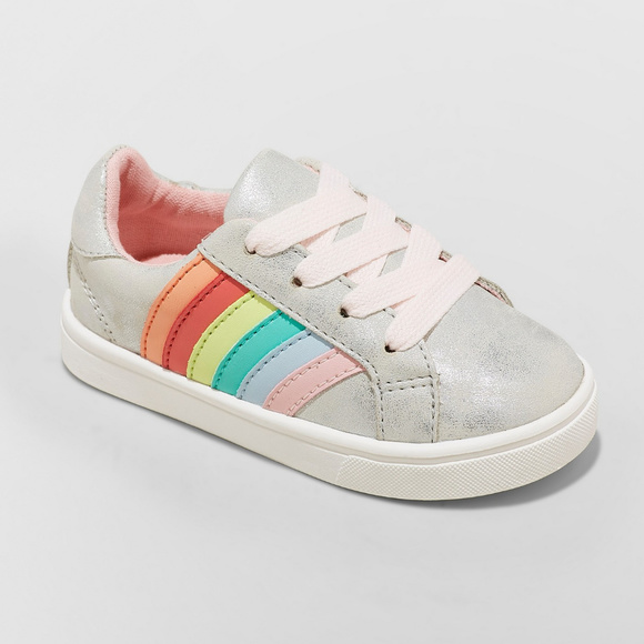 silver rainbow shoes